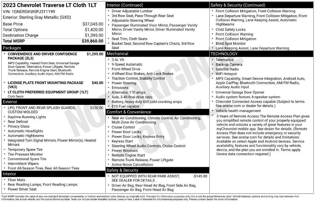 2023 Chevrolet Traverse LT Cloth