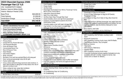 2023 Chevrolet Express 2500 LS Passenger