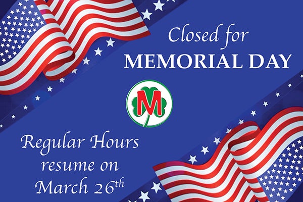 Memorial Day Hours